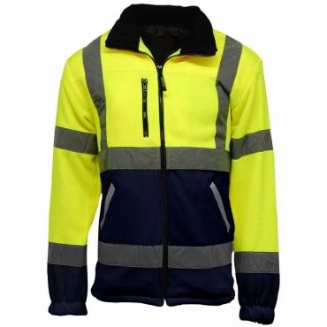 Hi Vis Viz Visibility Lined Work Fleece Jacket