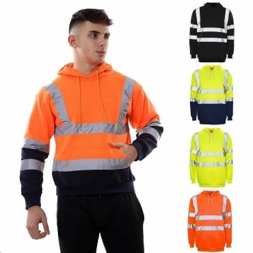 Hi Viz High Visibility Reflective Waterproof Hoodie Jacket 