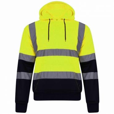 Hi Viz Visibility Mens Work Jacket Hooded Sweatshirt