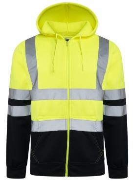 Hi Viz Visibility Mens Work Jacket Hooded Sweatshirt